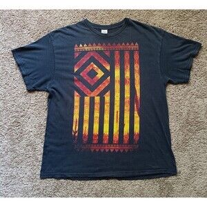 Native American Tribal Flag T-Shirt Men's Size XL Black Graphic Short Sleeve